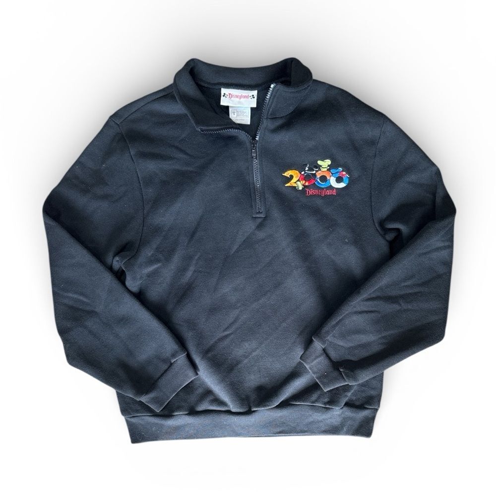 Vintage Disney 2000s  Disneyland Black Quarter Zip Pullover in Womens Size Small